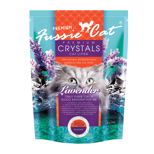 Fussie Cat Premium Crystals LAVENDER Litter 5L X4