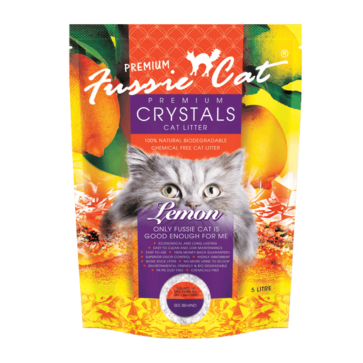 Fussie Cat Premium Crystals LEMON Litter 5L X4