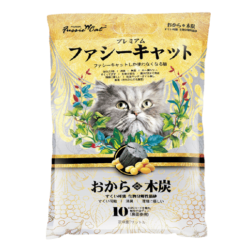 Fussie Cat Japanese Soybean CHARCOAL Litter 7L X6
