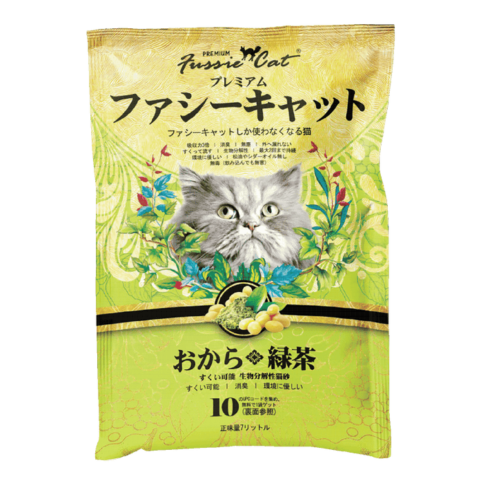 Fussie Cat Japanese Soybean GREEN TEA Litter 7L X6
