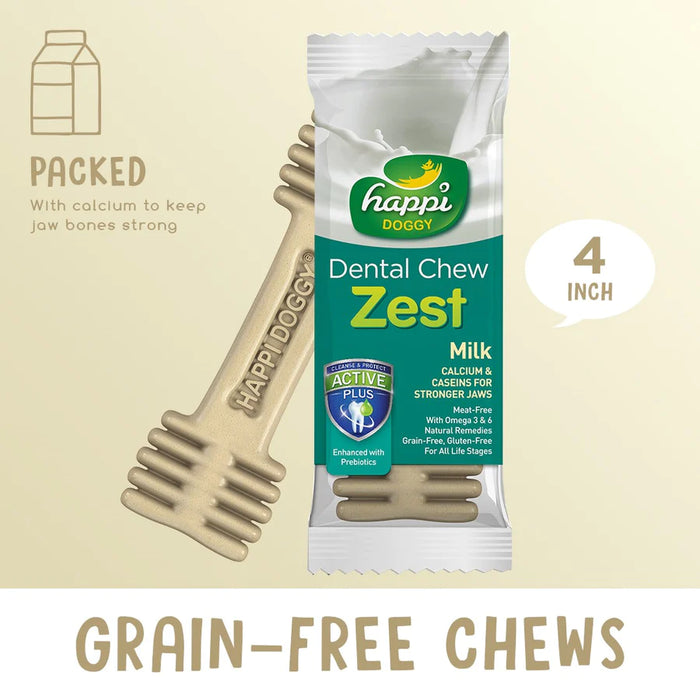 Happi Doggy Zest Milk 4 Inch Dental Dog Chew 25g X 50 Pcs
