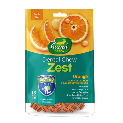Happi Doggy Zest Orange Dental Dog Chew 150g