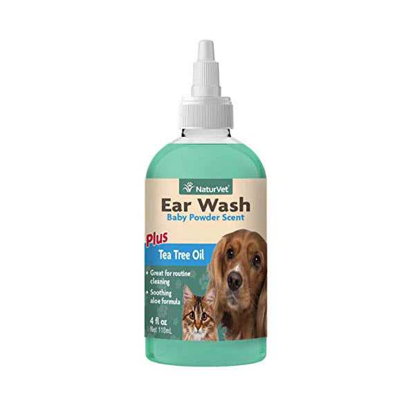 NaturVet Ear Wash With Tea Tree Oil 4oz