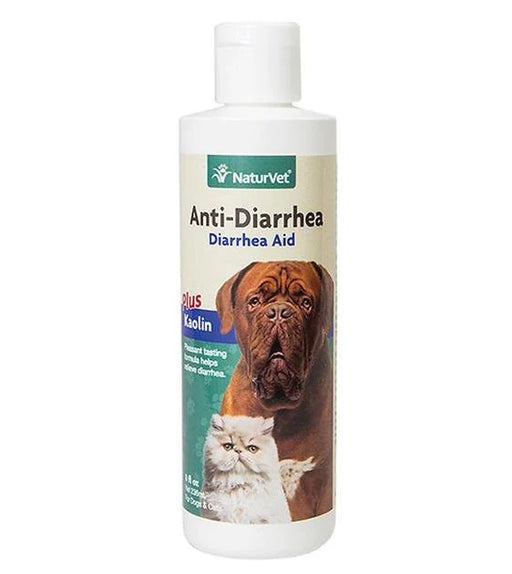 NaturVet Anti-Diarrhea Plus Kaolin Liquid Aid for Cats & Dogs 8oz