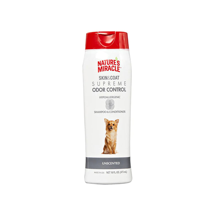 Nature's Miracle Dog Skin & Coat Supreme Odor Control Hypoallerginic Shampoo & Conditioner 16oz
