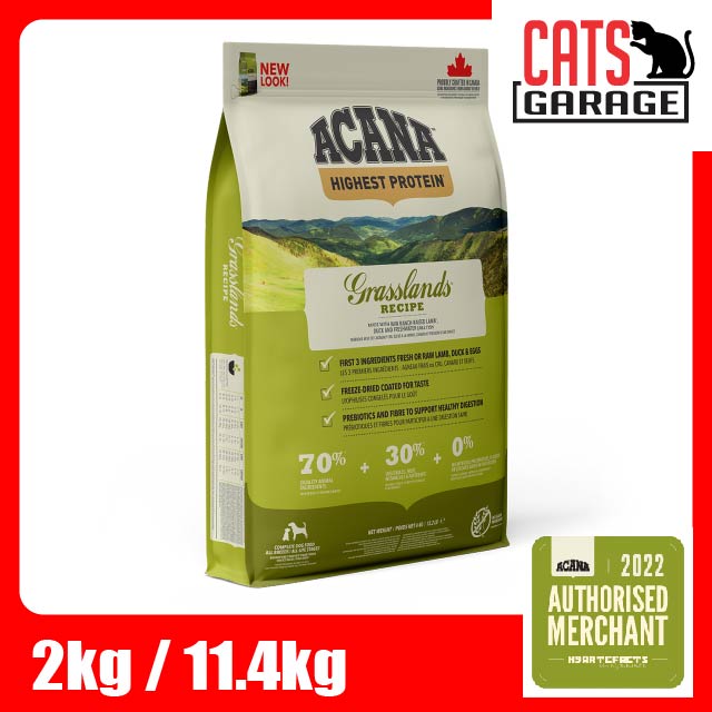 ACANA Grasslands Dry Dog Food 2kg / 11.4kg | High Protein Regional Recipe Dog Kibble