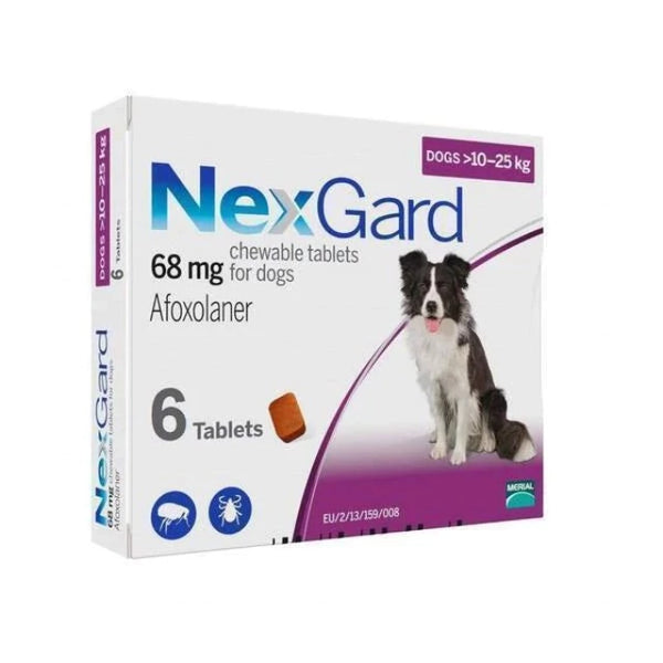 NexGard Chews For Dogs 10-25kg 6 Pcs