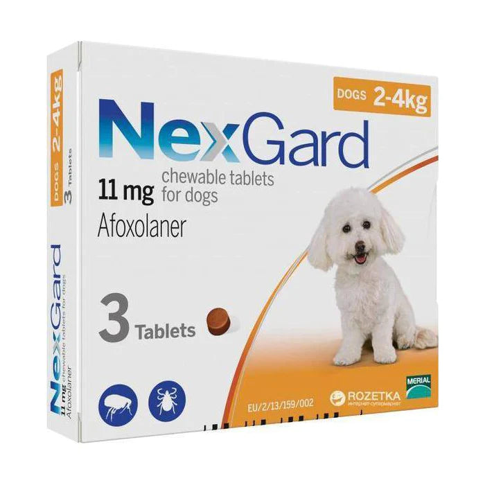 NexGard Chews For Dogs 2-4kg 3 Pcs