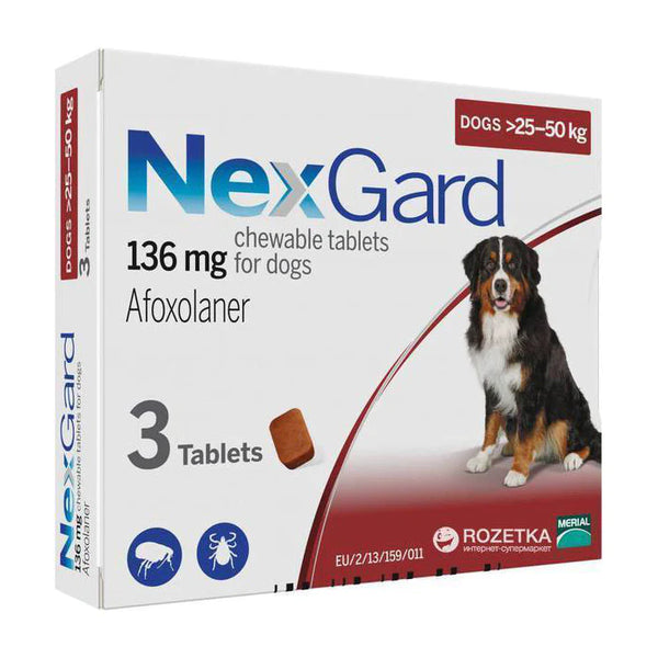 NexGard Chews For Dogs 25-50kg 3 Pcs