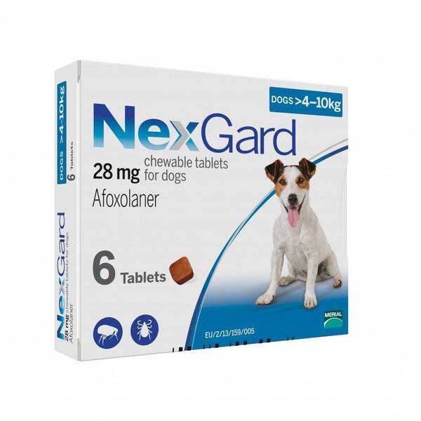 NexGard Chews For Dogs 4-10kg 6 Pcs