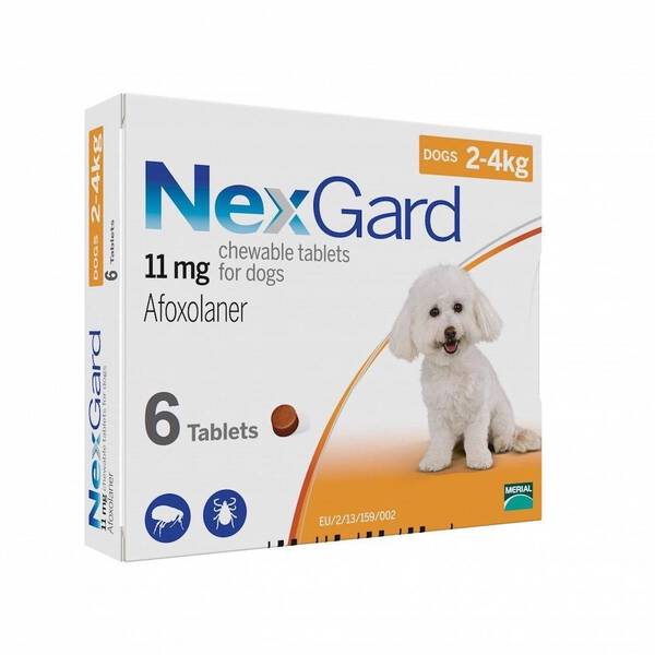 NexGard Chews For Dogs 2-4kg 6 Pcs