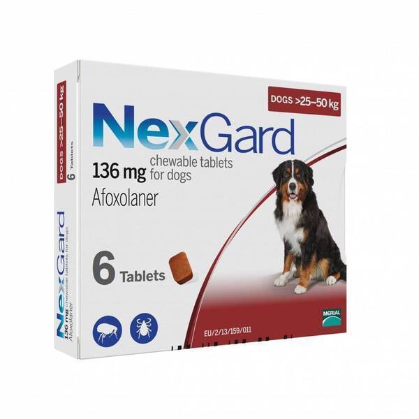 NexGard Chews For Dogs 25-50kg 6 Pcs