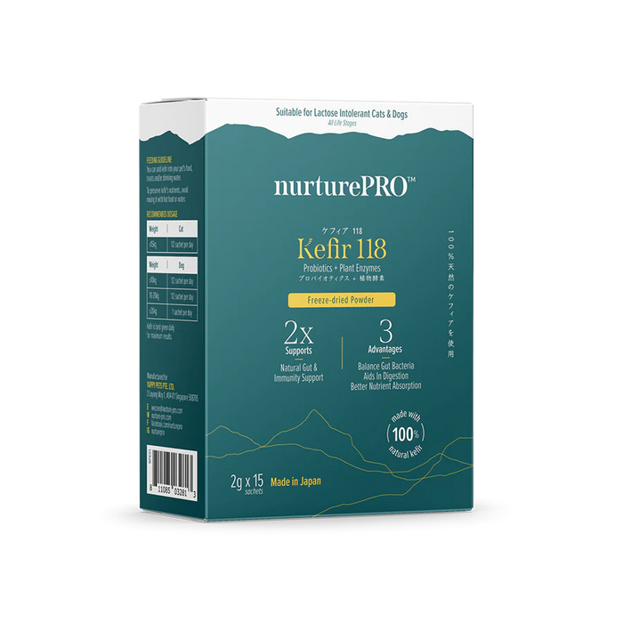 Nurture Pro Kefir 118 Probiotics + Plant Enxymes Freeze-Dried Powder [Cats & Dogs] 2g x 15sachets