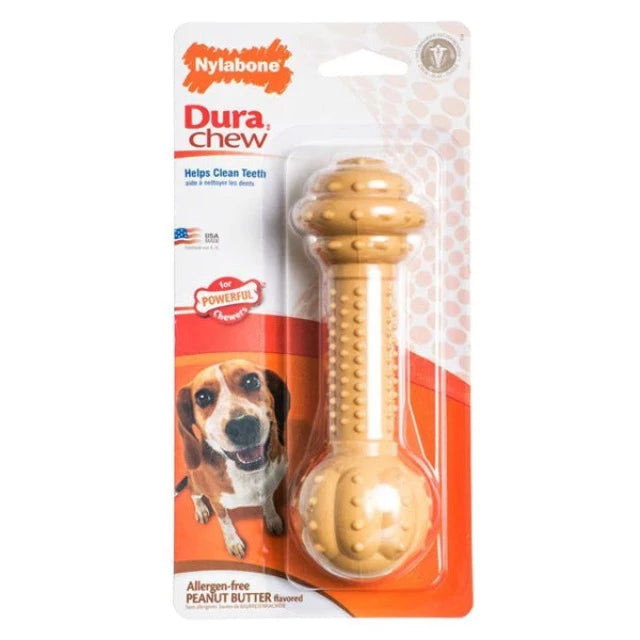 Nylabone Dura Chew Peanut Butter Barbell Medium