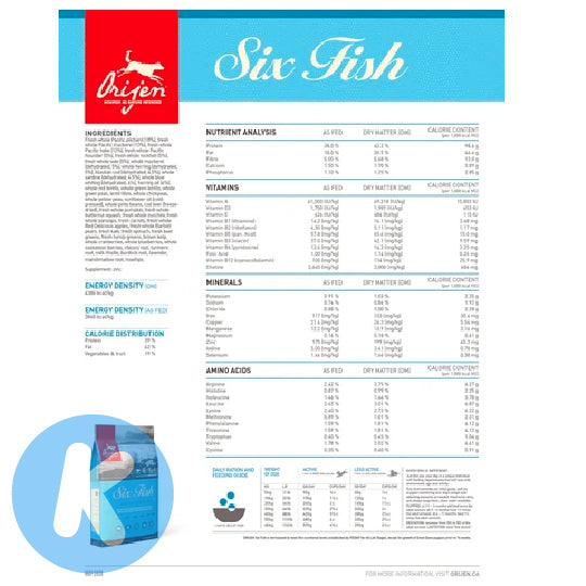 Orijen Six Fish Dog Dry Food (2 Sizes)