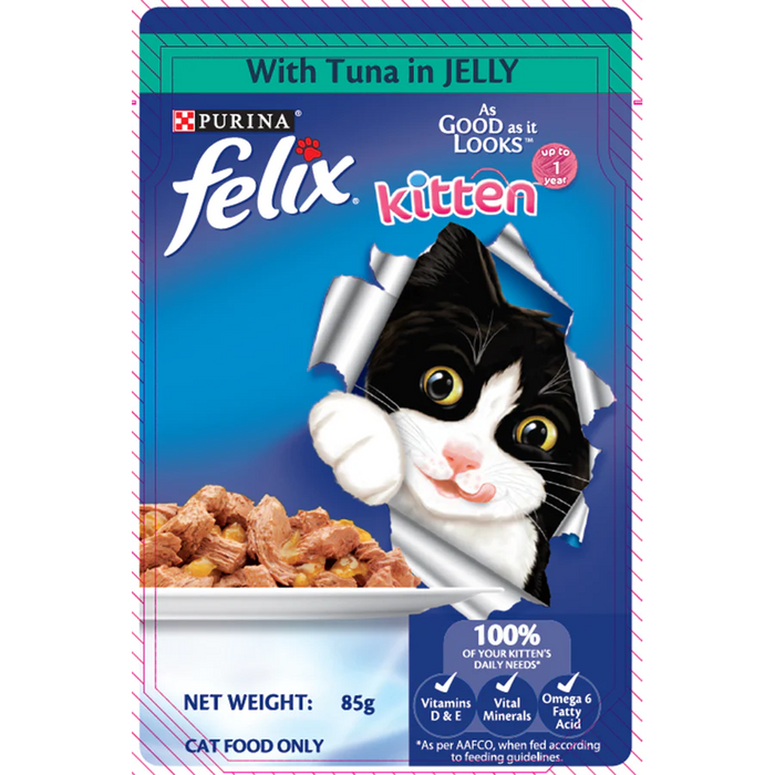Purina Felix Kitten Tuna in Jelly 85g X24