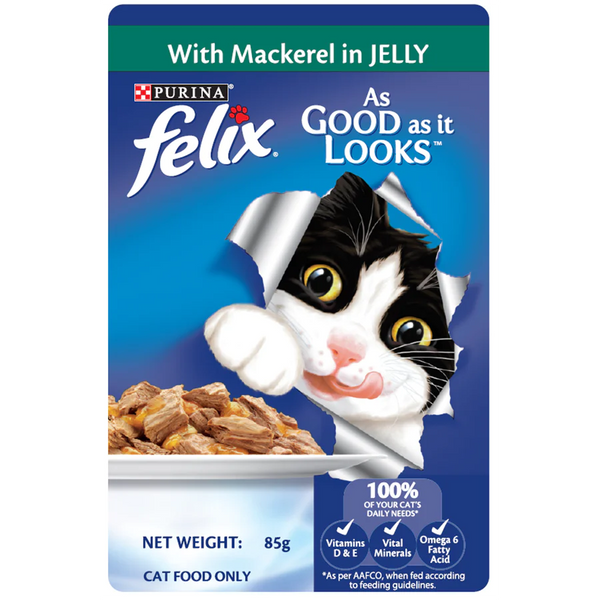 Purina Felix Adult Mackerel in Jelly 85g X24
