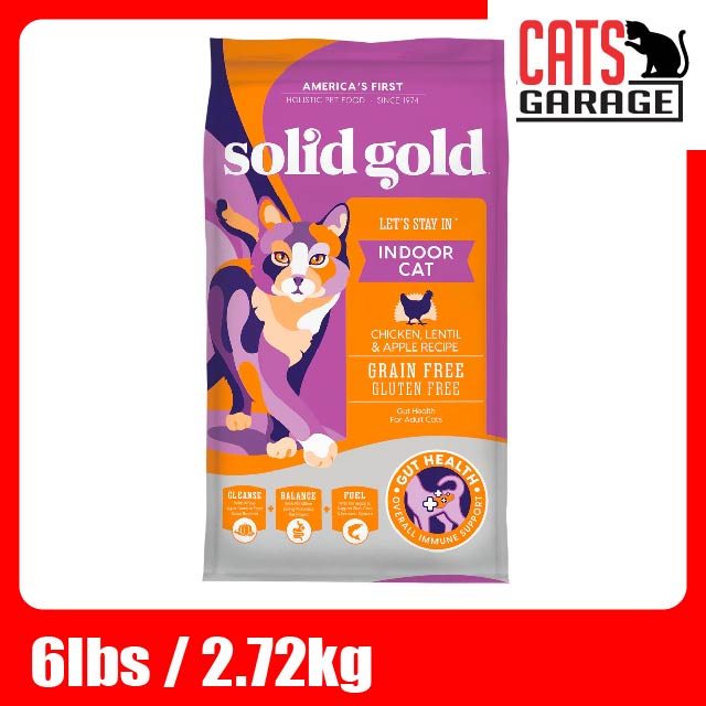 Solid Gold Let's Stay In - Indoor Cat / Chicken, Lentils & Apples (3 Sizes)