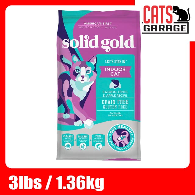 Solid Gold Let's Stay In Indoor Cat / Salmon, Lentils & Apples (2 Sizes)