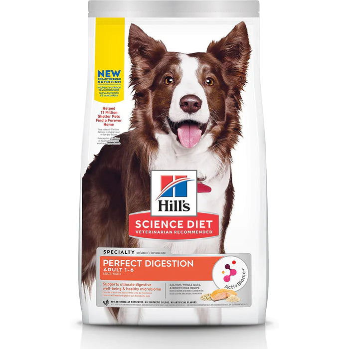 Hill's Science Diet Canine Adult Perfect Digestion Salmon, Whole Oats & Brown Rice 3.5lb / 1.58kg