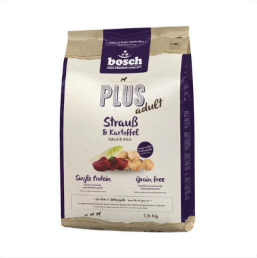 Bosch High Premium Plus+ Ostrich & Potato Grain Free Dry Dog Food (3 Sizes)