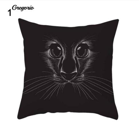 Funny 3D Cat Eyes Pillow Case Cushion Cover - #1