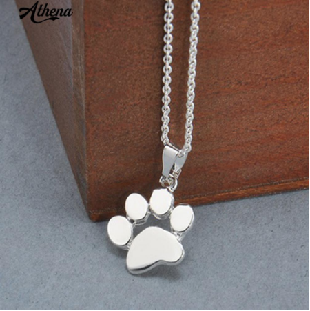 Women's Lovely Paw Pendant Chain Charm Necklace - SILVER