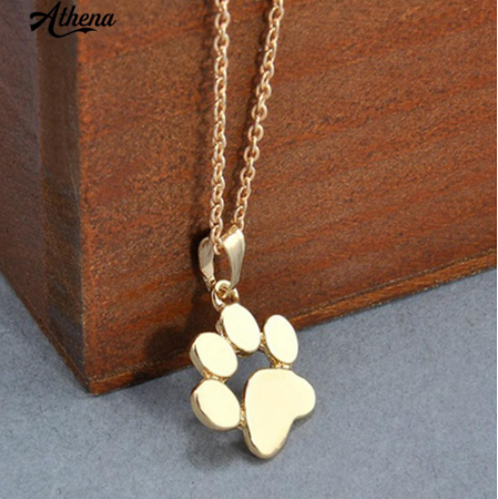 Women's Lovely Paw Pendant Chain Charm Necklace - GOLD