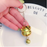 Cute Fortune Maneki Keychain with Bell - YELLOW