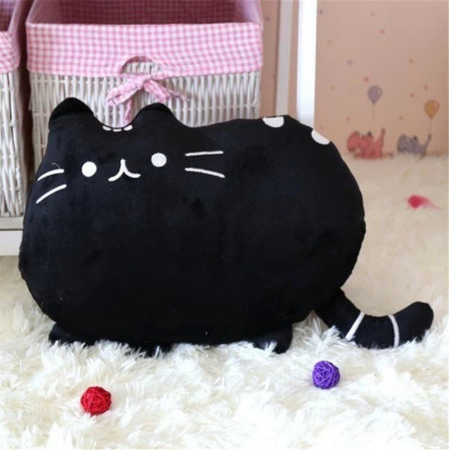 Soft Plush Stuffed Toy Cat - BLACK