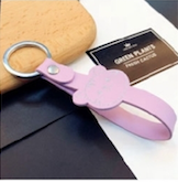 Cat PU Leather Key Rope Keychain Lanyard - PINK