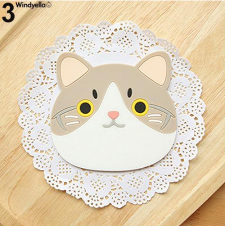 Cat Shaped Tea Silicon Coaster Pad - #3
