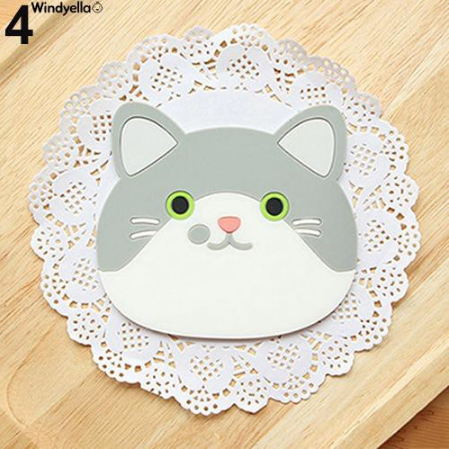 Cat Shaped Tea Silicon Coaster Pad - #4