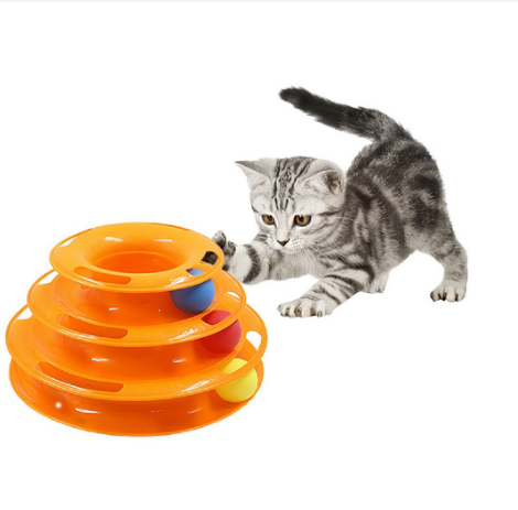 Pet Puzzle Play Track Tower Cat Toy Tray