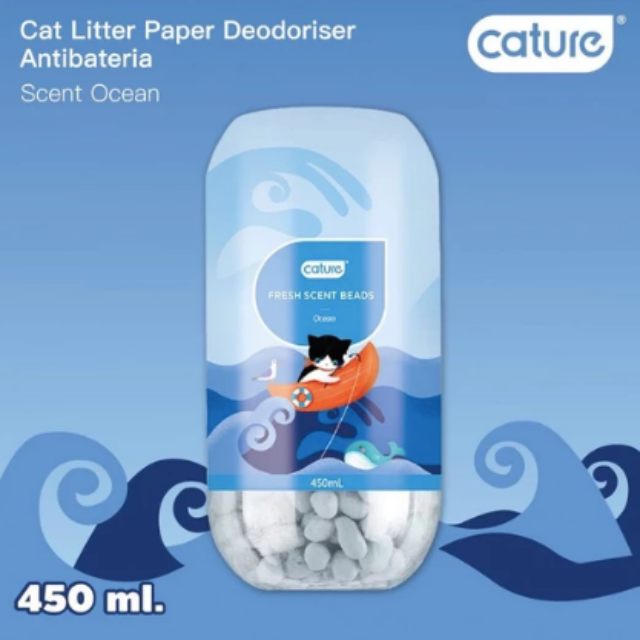Cature® Fresh Scent Beads Cat Litter Deodoriser 450ml (Ocean)