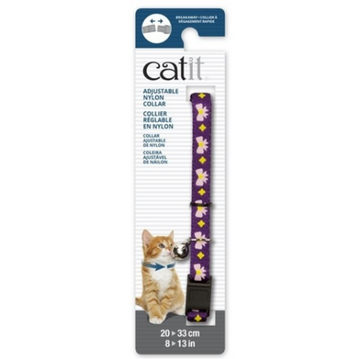 Catit Catit Adjustable Breakaway Nylon Collar Purple with Pink Bows