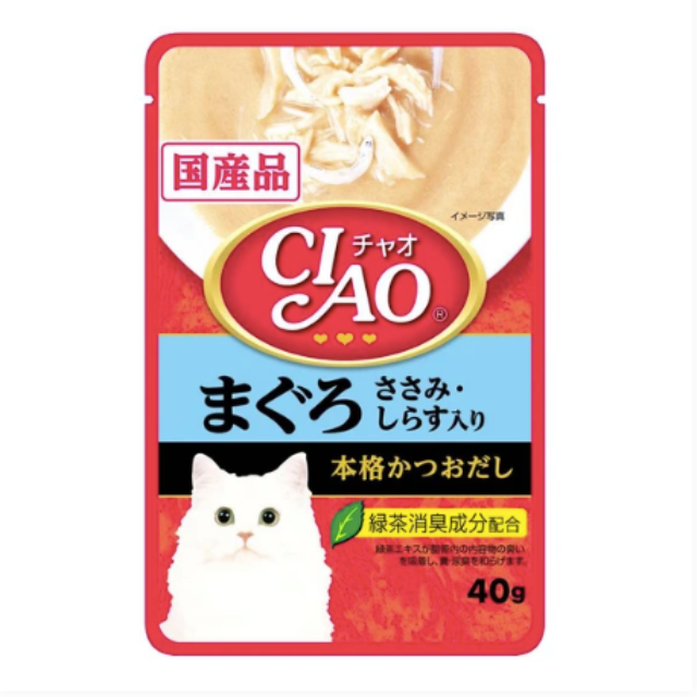 CIAO Creamy Soup Tuna Maguro, Chicken Fillet & Shirasu 40g X 16 Pouch