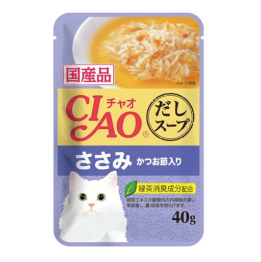 CIAO Clear Soup Chicken Fillet & Bonito 40g X 16 Pouch