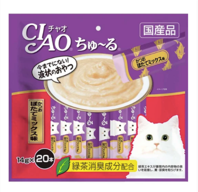 CIAO ChuRu Tuna & Scallop Liquid 14g X20pcs