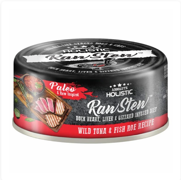 Absolute Holistic Raw Stew Wild Tuna & Fish Roe Grain-Free Dog & Cat Wet Food  80g X12