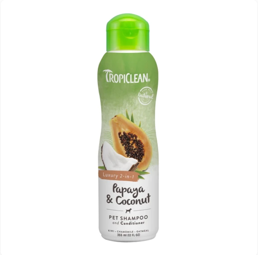 Tropiclean® 2-IN-1 Shampoo & Conditioner - Papaya & Coconut (2 Sizes)