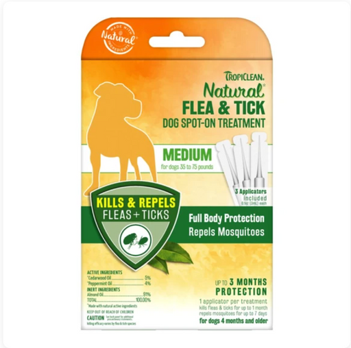 Tropiclean® Flea & Tick - Natural Spot-On Treatment (Medium)