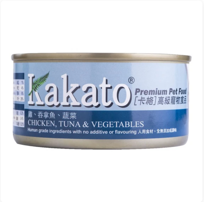 Kakato Chicken, Tuna & Vegetables Cat & Dog Wet Food 170g X48