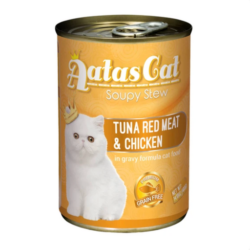 AATAS CAT Soupy Stew Tuna Red Meat With Chicken In Gravy 400g X24