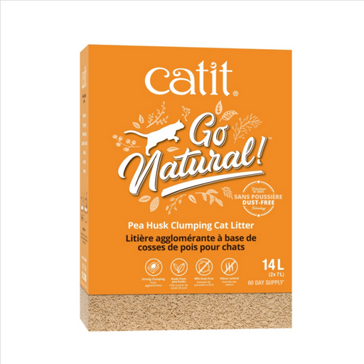 Catit Go Natural Pea Husk Clumping Cat Litter 14L (2x7L)