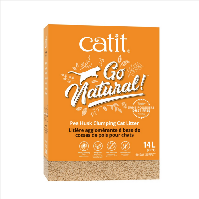 Catit Go Natural Pea Husk Clumping Cat Litter 14L (2x7L)