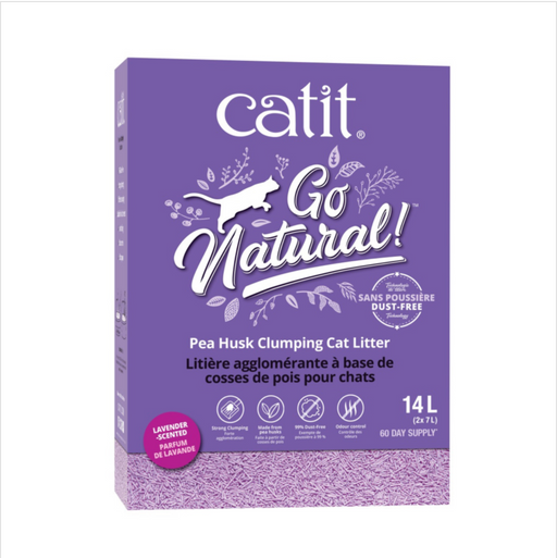 Catit Go Natural Pea Husk Clumping Cat Litter Lavender Scented 14L (2x7L)