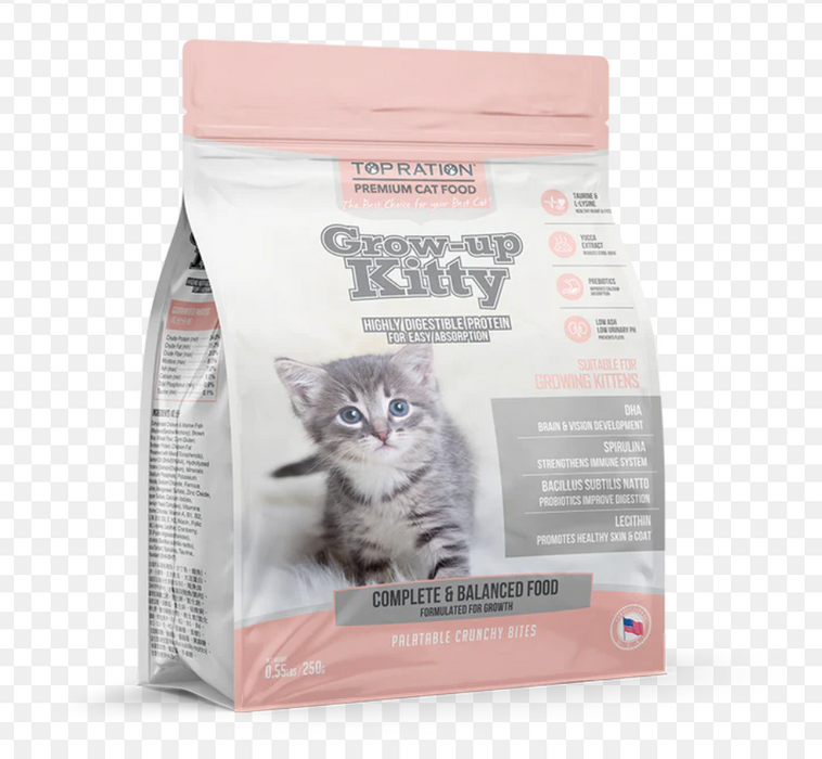 Top Ration Grow-Up Kitty Kitten Dry Cat Food 250g