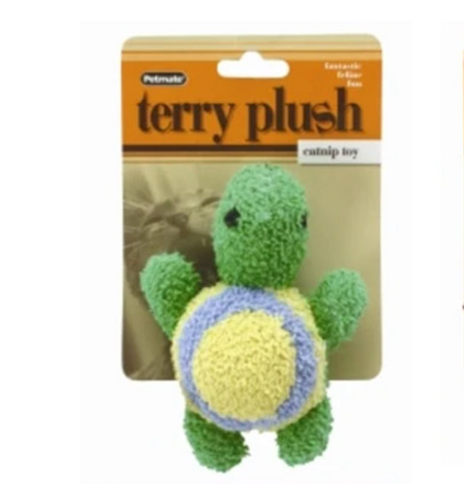 Petmate Terry Plush Catnip Toy Turtle