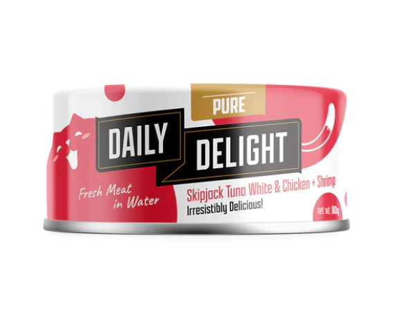 Daily Delight Pure Skipjack Tuna White & Chicken With Shrimp 80g